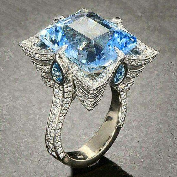 huge sea blue gems crystal silver plated ring women wedding engagement zircon fine ring birthday banquet gifts women jewelry, Slivery;golden
huge sea blue gems crystal silver plated ring women wedding engagement zircon fine ring birthday banquet gifts women jewelry, Slivery;golden
