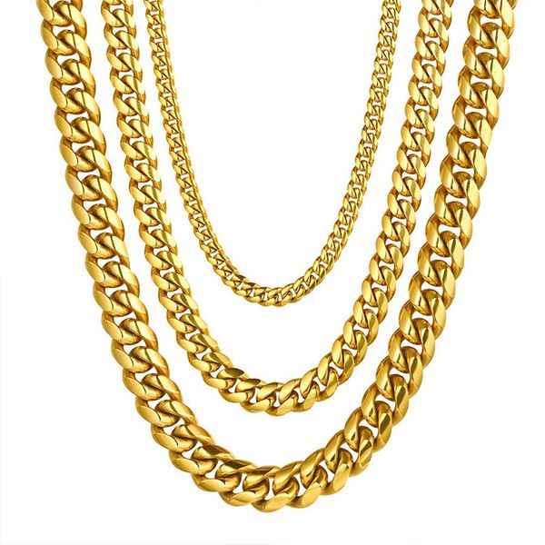 Cuban link chain necklaces mens stainless steel hip hop rock gold chain necklace Steampunk long necklace Steel color gifts for a, Silver
Cuban link chain necklaces mens stainless steel hip hop rock gold chain necklace Steampunk long necklace Steel color gifts for a, Silver
