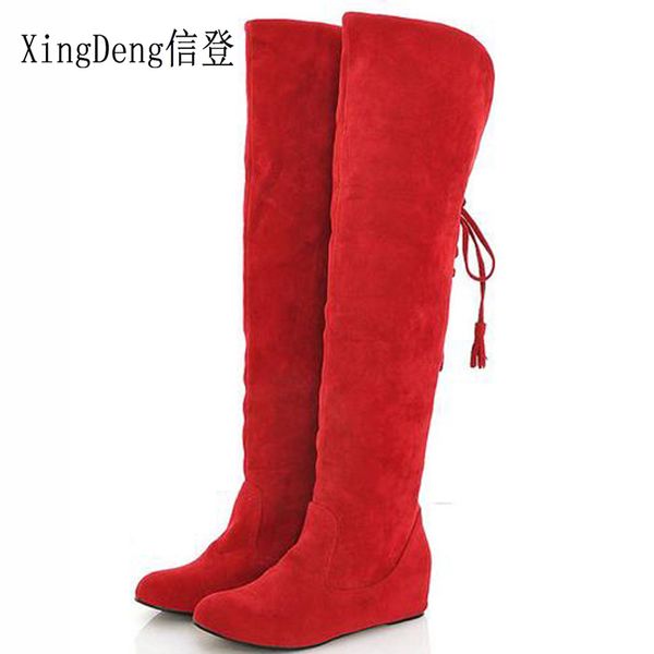 xingdeng новые женщины зима снег сапоги flats узелок за колено высокие сапоги высота увеличение knight plus размер 34-43, Black
xingdeng новые женщины зима снег сапоги flats узелок за колено высокие сапоги высота увеличение knight plus размер 34-43, Black