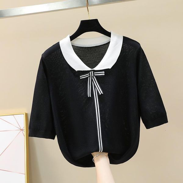 big size 4xl women girl summer short sleeve pullovers crew neck knitted sweater cute sweet knitwear outwear, White;black
big size 4xl women girl summer short sleeve pullovers crew neck knitted sweater cute sweet knitwear outwear, White;black