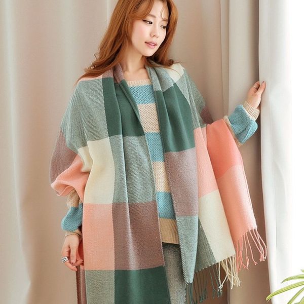 designer knitted winter new women scarf plaid warm cashmere scarves shawls neck bandana lady wrap, Blue;gray
designer knitted winter new women scarf plaid warm cashmere scarves shawls neck bandana lady wrap, Blue;gray
