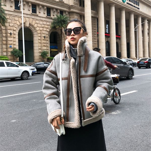 women suede jacket 2020 thick warm faux lamb wool jackets coat fashion loose motorcycle leather jacket female, Black
women suede jacket 2020 thick warm faux lamb wool jackets coat fashion loose motorcycle leather jacket female, Black