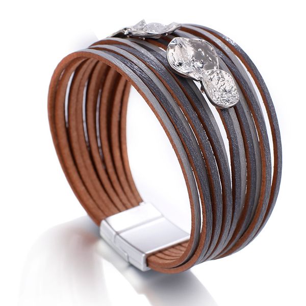 flashbuy simple alloy leather bracelets for women boho multilayer charm magnet wrap bangles fashion jewelry gift, Golden;silver
flashbuy simple alloy leather bracelets for women boho multilayer charm magnet wrap bangles fashion jewelry gift, Golden;silver