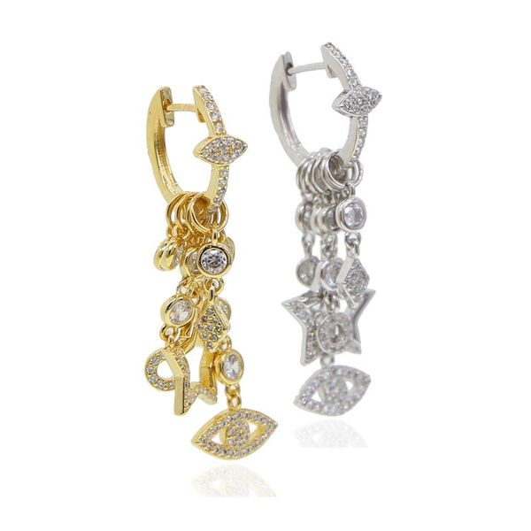 turkish evil eye cz charm huggie hoop earring 2020 new multi cz lovely charms tassel drop earring fashion trendy women jewelry, Golden;silver
turkish evil eye cz charm huggie hoop earring 2020 new multi cz lovely charms tassel drop earring fashion trendy women jewelry, Golden;silver