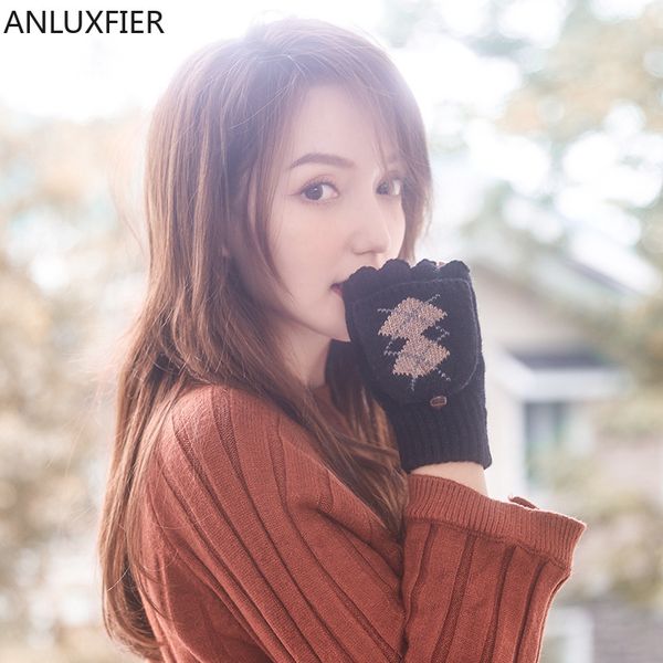 five fingers gloves h10035 women knitted female flip half finger korean mittens student girl autumn winter warm lovely simple cute hand muff, Blue;gray
five fingers gloves h10035 women knitted female flip half finger korean mittens student girl autumn winter warm lovely simple cute hand muff, Blue;gray