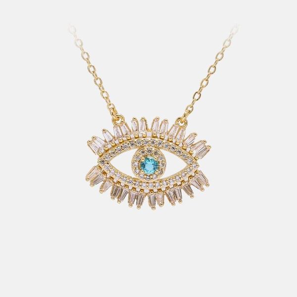 2020 new arrival micro zirconia pave eye type cz brass gold plated pendant necklace, Silver
2020 new arrival micro zirconia pave eye type cz brass gold plated pendant necklace, Silver