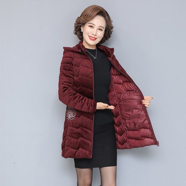 winter golden velvet jacket women coat hooded embroidered fashion thick hoody slim parka warm down jacket, Black
winter golden velvet jacket women coat hooded embroidered fashion thick hoody slim parka warm down jacket, Black
