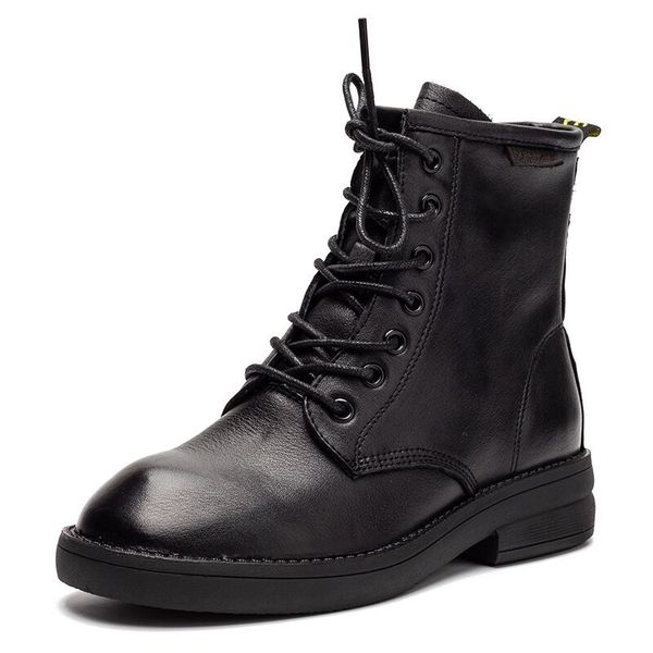 holiday gift female designer martin boots and cowhide fashion with zipper warm boots, Black
holiday gift female designer martin boots and cowhide fashion with zipper warm boots, Black