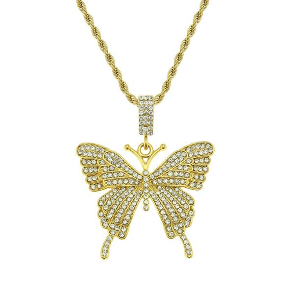 new arrival hip hop iced out butterfly pendant necklace mens women bling bling rapper singer chain jewelry, Silver
new arrival hip hop iced out butterfly pendant necklace mens women bling bling rapper singer chain jewelry, Silver