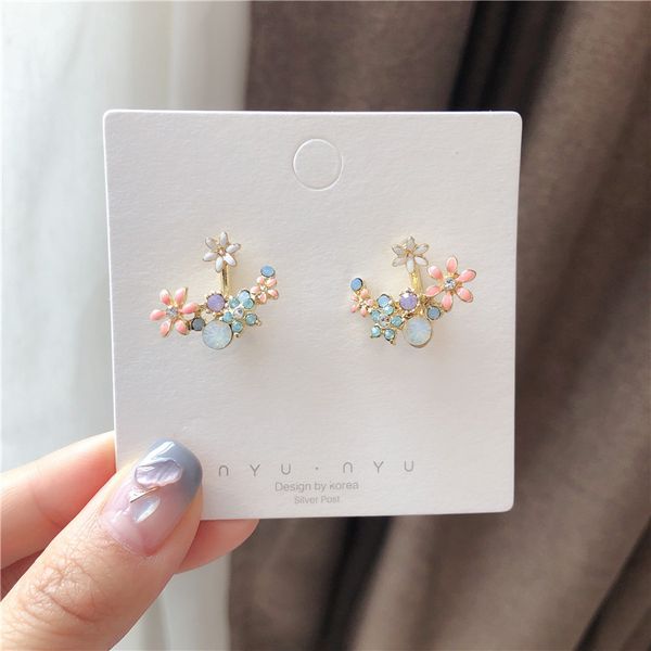 stud shiny side accessories crystal flower earrings for women simple style gift, Golden;silver
stud shiny side accessories crystal flower earrings for women simple style gift, Golden;silver