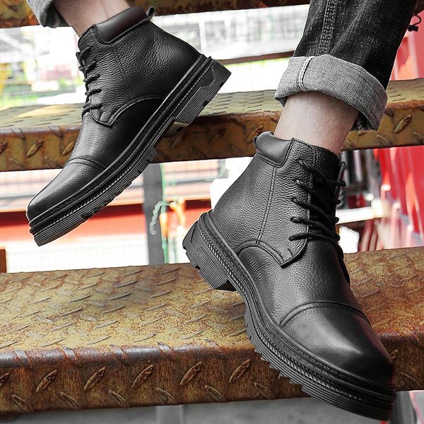boots men's winter shoes warm and comfortable plush snow high-end banquet men business leisure leather, Black
boots men's winter shoes warm and comfortable plush snow high-end banquet men business leisure leather, Black