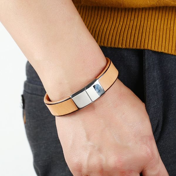new punk vintage stainless steel leather bracelet 22.5cm simple men's charm bracelets for women 20.5cm fashion jewelry, Golden;silver
new punk vintage stainless steel leather bracelet 22.5cm simple men's charm bracelets for women 20.5cm fashion jewelry, Golden;silver