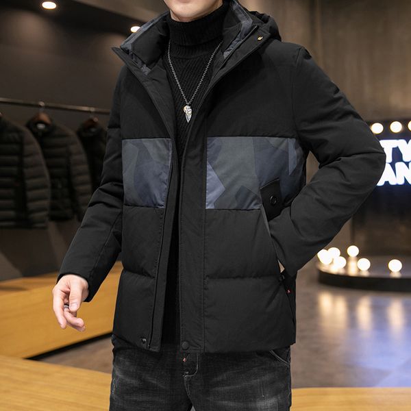 men's down & parkas 2021 jacket for young men short thickened winter white duck handsome, Black
men's down & parkas 2021 jacket for young men short thickened winter white duck handsome, Black
