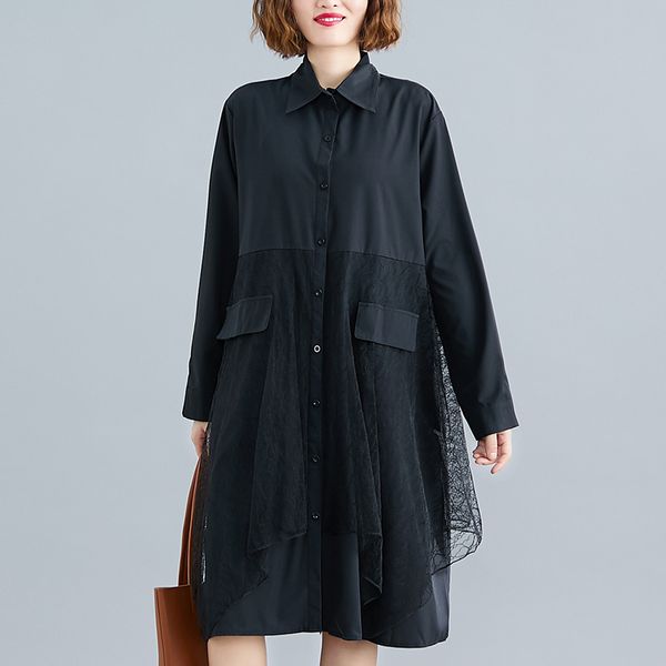 2020 autumn maternity loose dress long sleeve turn-down collar single-breasted pregnancy irregular lace patchwork cotton dress, White
2020 autumn maternity loose dress long sleeve turn-down collar single-breasted pregnancy irregular lace patchwork cotton dress, White