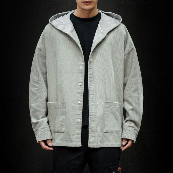 men's jackets fashion autumn retro corduroy casual cotton hooded coat man streetwear wild loose tooling jacket men, Black;brown
men's jackets fashion autumn retro corduroy casual cotton hooded coat man streetwear wild loose tooling jacket men, Black;brown