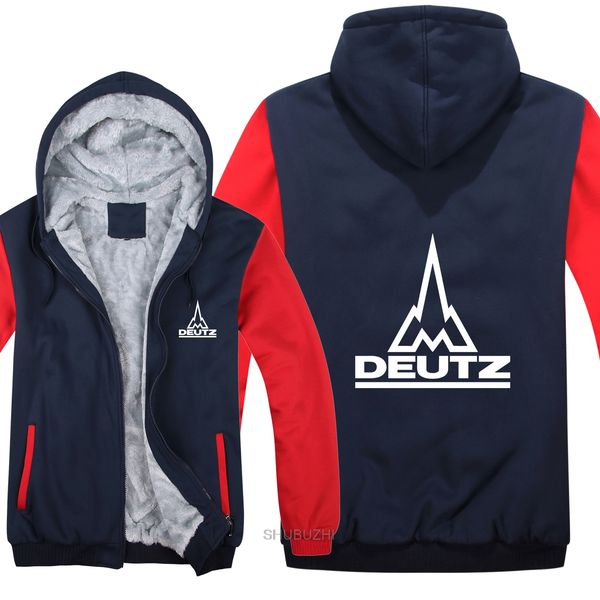 winter deutz fahr tractor hoodies mens zipper coat fleece thicken deutz fahr tractor sweatshirt pullover