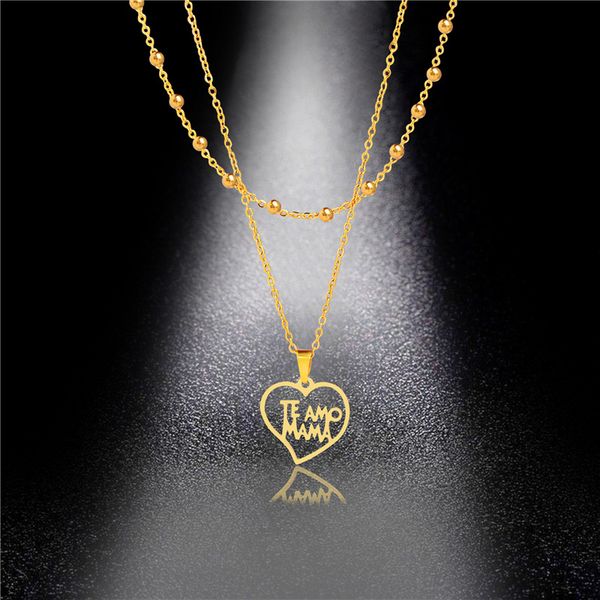 stainless steel mother pendant double heart-shaped necklace fashion classic love mothers day necklace female, Silver
stainless steel mother pendant double heart-shaped necklace fashion classic love mothers day necklace female, Silver