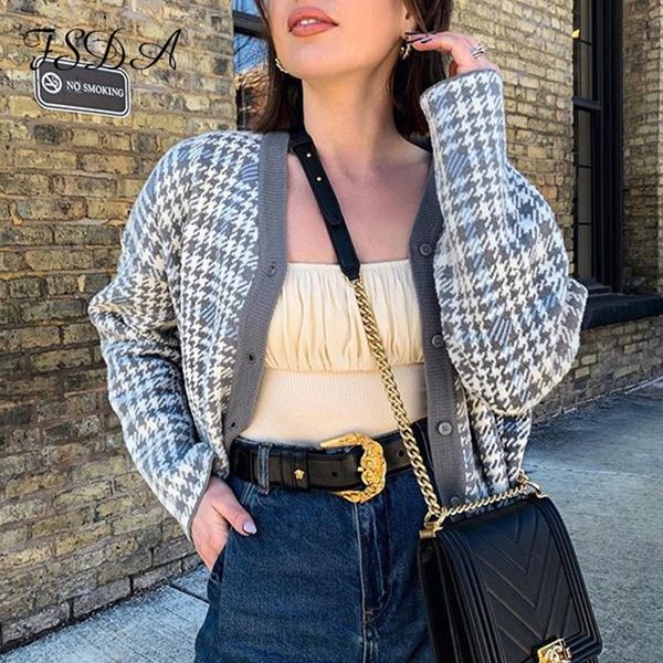fsda 2020 casual houndstooth cardigan women button geometric knitted jumper long sleeve autumn winter sweater lady outwear top, White
fsda 2020 casual houndstooth cardigan women button geometric knitted jumper long sleeve autumn winter sweater lady outwear top, White
