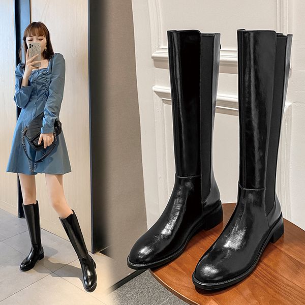 boots 2021 winter genuine leather long women office lady round toe med heels shoes female platform knee-high 34-42, Black
boots 2021 winter genuine leather long women office lady round toe med heels shoes female platform knee-high 34-42, Black