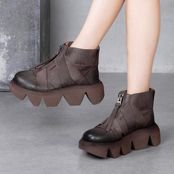 boots johnature winter 2021 women genuine leather platform shoes zip round toe handmade retro ankle ladies, Black
boots johnature winter 2021 women genuine leather platform shoes zip round toe handmade retro ankle ladies, Black