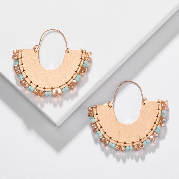 gold color cryatsl beads earrings for women unique fan shaped handmade earring bohemian delicate earing wedding jewelry, Silver
gold color cryatsl beads earrings for women unique fan shaped handmade earring bohemian delicate earing wedding jewelry, Silver