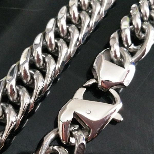 14/16/19mm huge heavy silver color polished stainless steel cuban curb chain mens necklace or bracelet bangle punk jewelry 7-40
14/16/19mm huge heavy silver color polished stainless steel cuban curb chain mens necklace or bracelet bangle punk jewelry 7-40