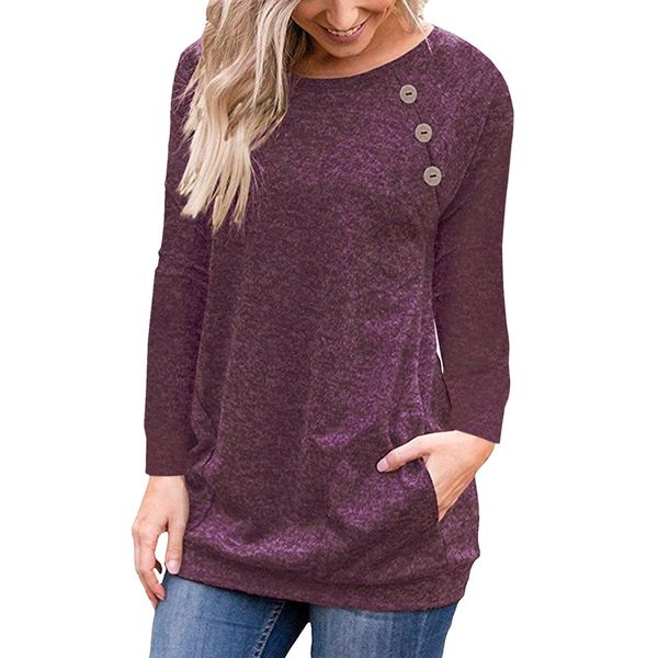 women's hoodies & sweatshirts pocket women sweatshirt autumn fashion button long sleeve o neck spring clothes for casual female, Black
women's hoodies & sweatshirts pocket women sweatshirt autumn fashion button long sleeve o neck spring clothes for casual female, Black