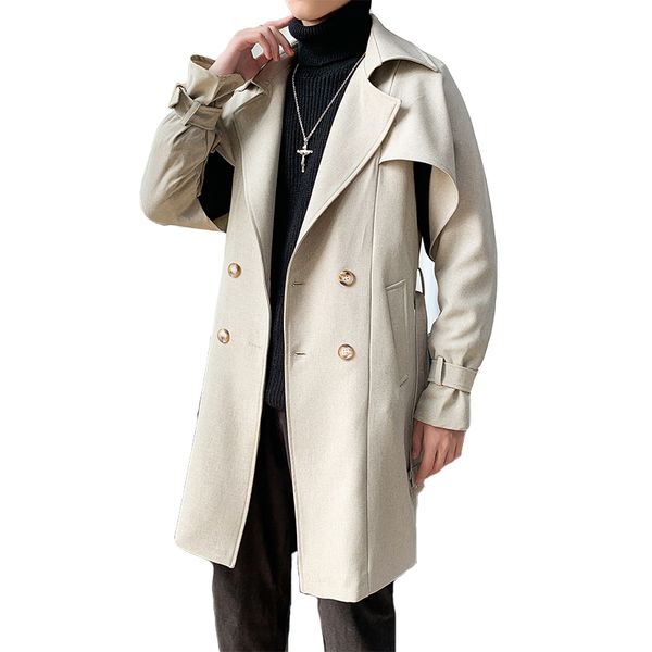 men woolen trench coat autumn winter mid long wool & blends jacket casual men's woolen coat, Tan;black
men woolen trench coat autumn winter mid long wool & blends jacket casual men's woolen coat, Tan;black