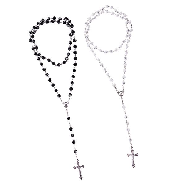 2 pieces women hip 8mm beads rosary pray hand jesus cross pendants necklaces, Silver
2 pieces women hip 8mm beads rosary pray hand jesus cross pendants necklaces, Silver