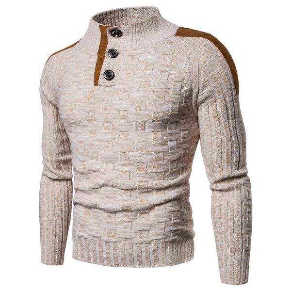 designer men sweaters stand collar knitting fashion autumn winter contrast color three button slim man clothing, White;black
designer men sweaters stand collar knitting fashion autumn winter contrast color three button slim man clothing, White;black