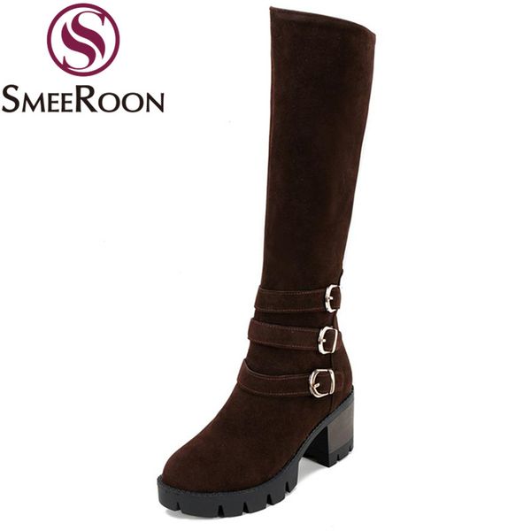 smeeroon knee high boots woman flock look slimmer round toe thick high heels boots convenient zipper winter women's shoes, Black
smeeroon knee high boots woman flock look slimmer round toe thick high heels boots convenient zipper winter women's shoes, Black