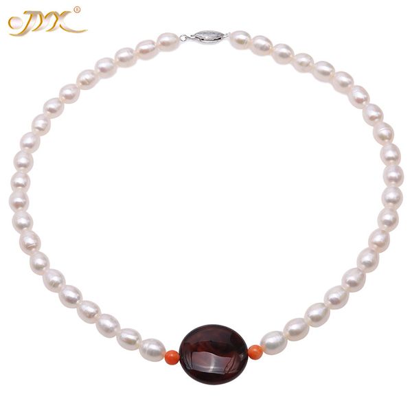 jyx 2020 lovely agate pearl necklace 7.5-8mm rice shape white freshwater pearl necklace 17" for mother' gift, Silver
jyx 2020 lovely agate pearl necklace 7.5-8mm rice shape white freshwater pearl necklace 17" for mother' gift, Silver