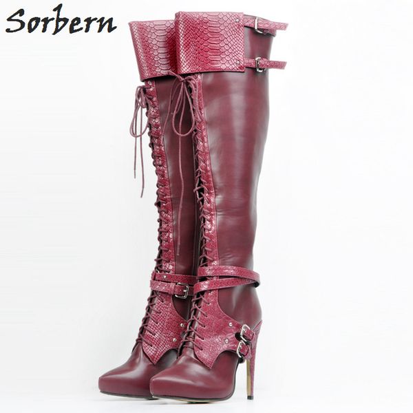 fashion deep red women boots plus size lace up high thin heels pointed toe 2020 botas mujer zapatos mujer ladies party boots, Black
fashion deep red women boots plus size lace up high thin heels pointed toe 2020 botas mujer zapatos mujer ladies party boots, Black