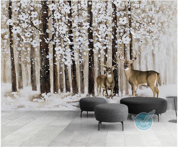 custom mural p wallpaper 3d european forest snow elk flying bird background home decor wall papers in the living room
custom mural p wallpaper 3d european forest snow elk flying bird background home decor wall papers in the living room