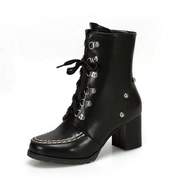 boots women's autumn and winter british style shoes front lace high heels ladies thick heel ankle, Black
boots women's autumn and winter british style shoes front lace high heels ladies thick heel ankle, Black