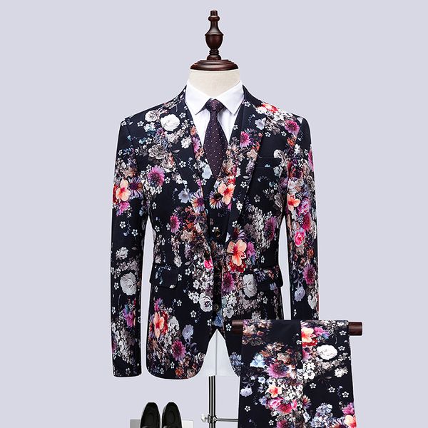 costume homme high-end fashion printing groom wedding dress suit banquet stage performance business 3 piece blazer suits, White;black
costume homme high-end fashion printing groom wedding dress suit banquet stage performance business 3 piece blazer suits, White;black