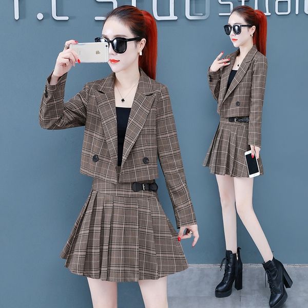 british plaid suit women's 2020 spring new korean style dress elegant skirt spring dress two-piece set m5uzm, Gray
british plaid suit women's 2020 spring new korean style dress elegant skirt spring dress two-piece set m5uzm, Gray
