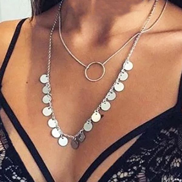 2pcs/set women necklaces set retro disc tassel circle clavicle chain silver color necklace simple party female jewelry
2pcs/set women necklaces set retro disc tassel circle clavicle chain silver color necklace simple party female jewelry
