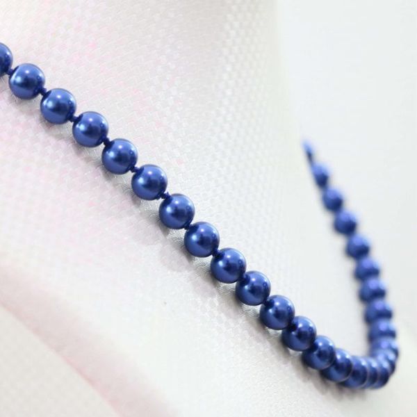 beautiful 9-10mm round natural blue tahitian pearl necklace 18, Silver 
beautiful 9-10mm round natural blue tahitian pearl necklace 18, Silver