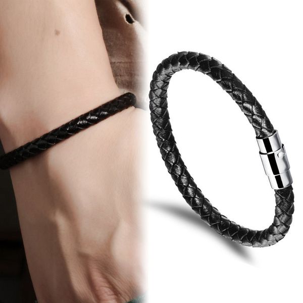 fashion new punk rock style woven round with men's leather bracelet birthday gift, Black
fashion new punk rock style woven round with men's leather bracelet birthday gift, Black