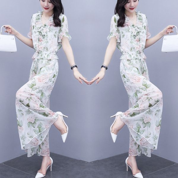 floral wide wide leg pants chiffon wide-leg pants suit for women2020 new summer internet celebrityyoung and slimming temperament two-piece s, Gray
floral wide wide leg pants chiffon wide-leg pants suit for women2020 new summer internet celebrityyoung and slimming temperament two-piece s, Gray