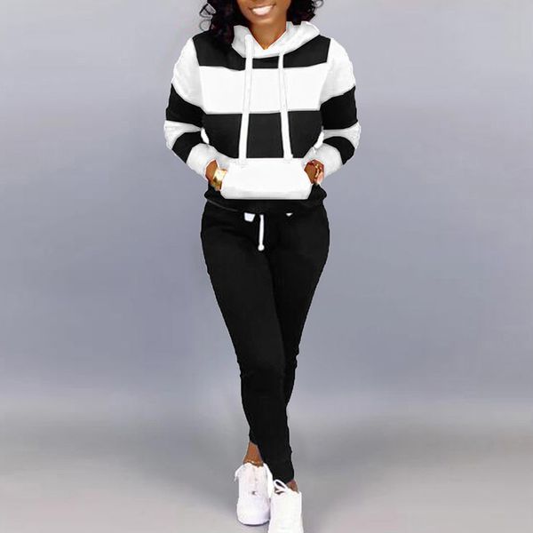 running sets vertive leisure two piece gym outfits women stitching color wild sport long sleeve hoodies skinny pants sweatsuit, Black;blue
running sets vertive leisure two piece gym outfits women stitching color wild sport long sleeve hoodies skinny pants sweatsuit, Black;blue