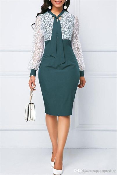 solid color lace work elegant office dress long sleeves designer ladies new style apparel women fashion dress, White;black
solid color lace work elegant office dress long sleeves designer ladies new style apparel women fashion dress, White;black