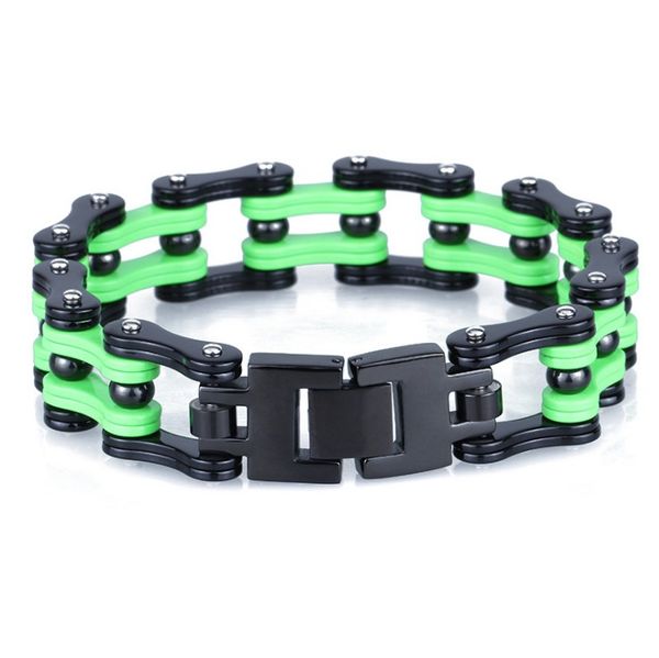 link, chain 16mm heavy green bike bracelet men black stainless steel biker bicycle motorcycle bracelets bangle rock punk jewelry
link, chain 16mm heavy green bike bracelet men black stainless steel biker bicycle motorcycle bracelets bangle rock punk jewelry