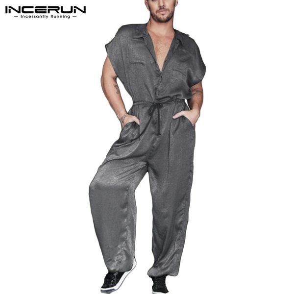 incerun fashion men jumpsuit solid casual chic rompers shortsleeve streetwear 2020 shiny party loose mens overalls pockets pants, Black
incerun fashion men jumpsuit solid casual chic rompers shortsleeve streetwear 2020 shiny party loose mens overalls pockets pants, Black