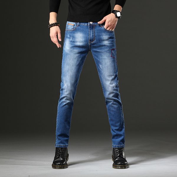 men high-end business jeans men direct straight autumn men's trouses denim pants lightweight elastic yong man jeans famous bran, Blue
men high-end business jeans men direct straight autumn men's trouses denim pants lightweight elastic yong man jeans famous bran, Blue