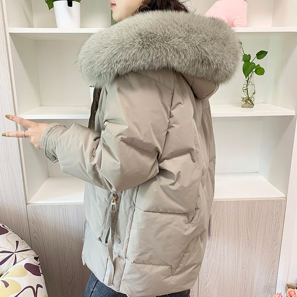 2020 new winter women korean big natural fur collar white duck down jacket lady thick warm coat hooded long oversize parkas s58, Black
2020 new winter women korean big natural fur collar white duck down jacket lady thick warm coat hooded long oversize parkas s58, Black