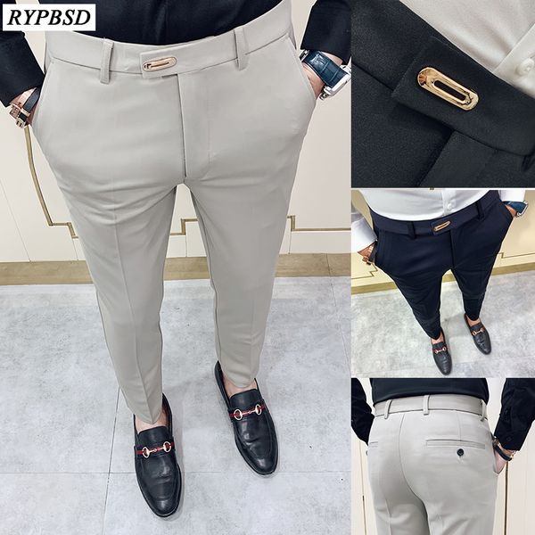 men's pants 2021 spring formal suit fashion casual slim business dress male wedding party work trousers plus size 28-36, Black
men's pants 2021 spring formal suit fashion casual slim business dress male wedding party work trousers plus size 28-36, Black