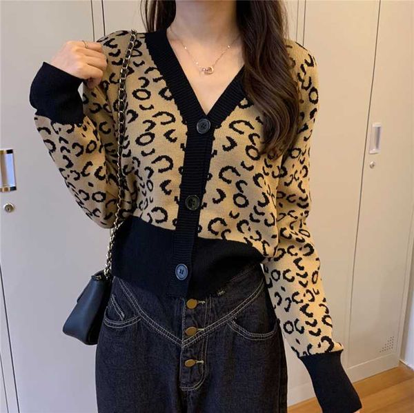 leopard print cardigan sweater women's short 2020 autumn/winter wear new loose outer wear western v-neck knitted jacket, White
leopard print cardigan sweater women's short 2020 autumn/winter wear new loose outer wear western v-neck knitted jacket, White