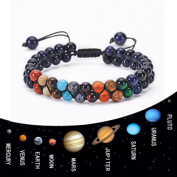 new design double layers eight planets bead bracelet men natural stone universe yoga solar chakra bracelet for women men gifts, Black
new design double layers eight planets bead bracelet men natural stone universe yoga solar chakra bracelet for women men gifts, Black